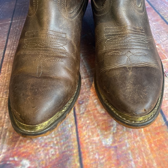 Durango Western Wear Leather Mid Calf Boots with Brass ToneToe accent detail - Picture 3 of 15